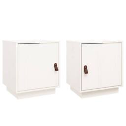 Berkfield Home Bedside Cabinets 2 pcs White 40x34x45 cm Solid Wood Pine - Size: 40 x 34 x 45 cm