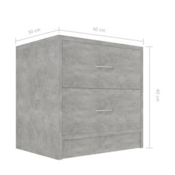 Berkfield Home Bedside Cabinet Concrete Grey 40x30x40 cm Engineered Wood - Size: 40 x 30 x 40 cm - thumbnail 6