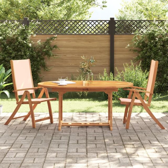 Berkfield Home Folding Garden Chairs 2 pcs Solid Wood Acacia & Textilene in Brown - image 1