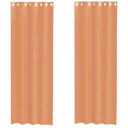Berkfield Home Voile Curtains with Grommets 2 pcs Terracotta in Brown - thumbnail 2