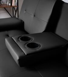 Bravich LTD Manhattan Sofa Bed 2 Seater Faux Leather Click Clack in Black - thumbnail 8