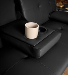 Bravich LTD Manhattan Sofa Bed 2 Seater Faux Leather Click Clack in Black - thumbnail 7