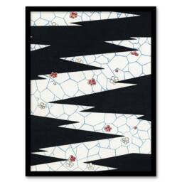 Artery8 Flowers On Footpath Pattern Japan Framed Wall Art Print Shin Bijutsukai in White - Size: A4 - thumbnail 1