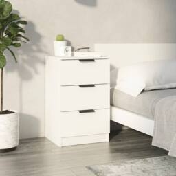 Berkfield Home Bedside Cabinet White 40x36x65 cm - Size: 40 x 36 x 65 cm - thumbnail 2