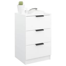 Berkfield Home Bedside Cabinet White 40x36x65 cm - Size: 40 x 36 x 65 cm - thumbnail 5