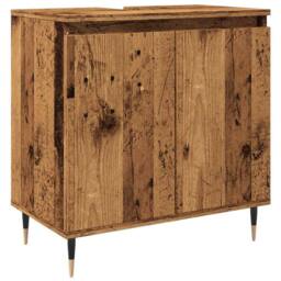 Berkfield Home Bathroom Cabinet Old Wood 58x33x60 cm Engineered Wood in Brown - Size: 58 x 33 x 60 cm - thumbnail 2