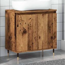 Berkfield Home Bathroom Cabinet Old Wood 58x33x60 cm Engineered Wood in Brown - Size: 58 x 33 x 60 cm - thumbnail 1