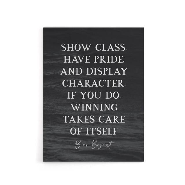 "Artery8 Slate Quote Winning Bear Bryant Canvas Wall Art Print in Grey - Size: W18"" x H24""" - image 1