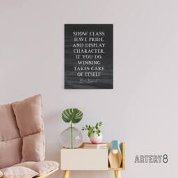 "Artery8 Slate Quote Winning Bear Bryant Canvas Wall Art Print in Grey - Size: W18"" x H24""" - thumbnail 3