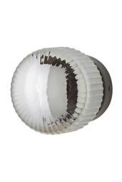 ValueLights Calpe Small Ribbed Glass Flush Ceiling Wall Light in Black - thumbnail 6