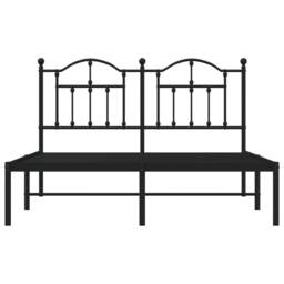Berkfield Home Metal Bed Frame with Headboard Black 135x190 cm Double - thumbnail 5
