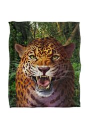 JQ Licensing Jlo Leopard Hunting Silky Touch Super Soft Throw Blanket 152 X 127 cm in White - thumbnail 1
