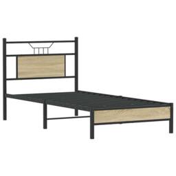 Berkfield Home Bed Frame without Mattress Sonoma Oak 90x200 cm Engineered Wood in Brown - thumbnail 5