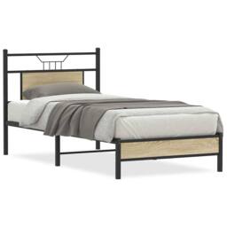 Berkfield Home Bed Frame without Mattress Sonoma Oak 90x200 cm Engineered Wood in Brown - thumbnail 1