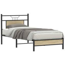 Berkfield Home Bed Frame without Mattress Sonoma Oak 90x200 cm Engineered Wood in Brown - thumbnail 3