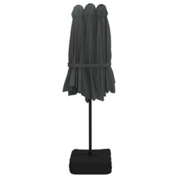 Berkfield Home Double-Head Parasol Anthracite 449x245 cm in Black - thumbnail 5