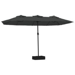 Berkfield Home Double-Head Parasol Anthracite 449x245 cm in Black - thumbnail 2