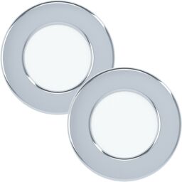 Loops 2 PACK Wall / Ceiling Flush Downlight Chrome Round Recess Spotlight 2.7W LED