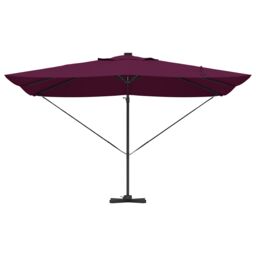 Berkfield Home Cantilever Roma Parasol with LEDs Bordeaux Red 352x251x265 cm Aluminium - Size: 352 x 251 x 265 cm - thumbnail 5