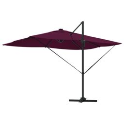 Berkfield Home Cantilever Roma Parasol with LEDs Bordeaux Red 352x251x265 cm Aluminium - Size: 352 x 251 x 265 cm - thumbnail 7