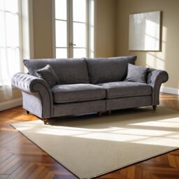 Abakus Direct Windsor 4 Seater Sofa in Soft Grey with a Luxurious Finish - thumbnail 1