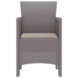 Berkfield Home Garden Chair Set of 4 Light grey, Taupe cushions - thumbnail 6