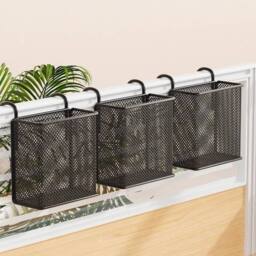 EONLION Black Square Iron Metal Hanging Basket Space Saving - Size: 500mm - thumbnail 4