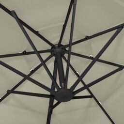 Berkfield Home 4-Tier Parasol with Aluminium Pole Sand 3x3 m in Beige - thumbnail 6
