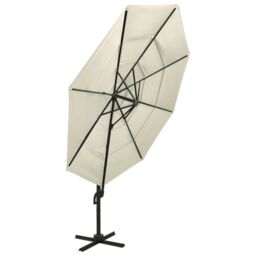 Berkfield Home 4-Tier Parasol with Aluminium Pole Sand 3x3 m in Beige - thumbnail 5