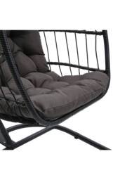 Living and Home Outdoor Hanging Egg-Shaped Chair in Black - Size: A - thumbnail 5
