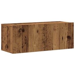 Berkfield Home Wall Mounted TV cabinets 4 pcs Old Wood Engineered Wood in Brown - thumbnail 6
