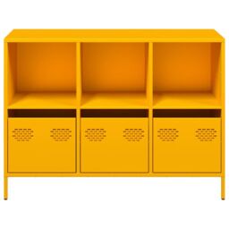 Berkfield Home Sideboard Mustard Yellow 101.5x39x73.5 cm Cold-rolled Steel - thumbnail 5