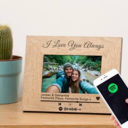 Uniqueful Personalised Special Song Wood Picture Frame 6x4 Friend Gift in Brown - thumbnail 5