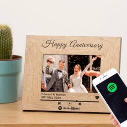 Uniqueful Personalised Special Song Wood Picture Frame 6x4 Friend Gift in Brown - thumbnail 3