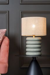 BHS Lighting Florence Flump Table Lamp in Green - thumbnail 4