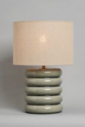 BHS Lighting Florence Flump Table Lamp in Green - thumbnail 1