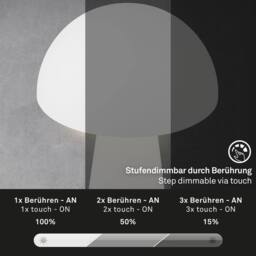 BRILONER White 2.6W Rechargeable LED Table Lamp - thumbnail 4