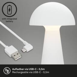 BRILONER White 2.6W Rechargeable LED Table Lamp - thumbnail 6