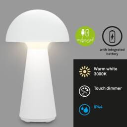 BRILONER White 2.6W Rechargeable LED Table Lamp - thumbnail 3