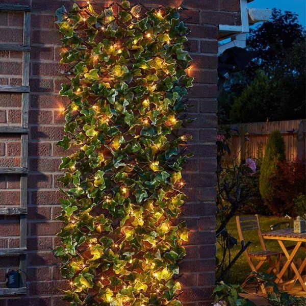 Marco Paul Solar Artificial Flower Trellis - Ivy Leaves in Green - image 1