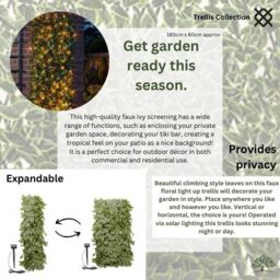 Marco Paul Solar Artificial Flower Trellis - Ivy Leaves in Green - thumbnail 4