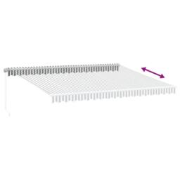Berkfield Home Manual Retractable Awning with LED Anthracite&White 450x350 cm in Black - thumbnail 6