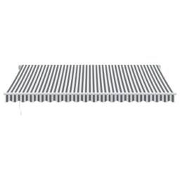 Berkfield Home Manual Retractable Awning with LED Anthracite&White 450x350 cm in Black - thumbnail 4