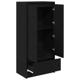 Berkfield Home Durable Cabinet with Drawer Black Oak 55.5x34x119.5 cm Engineered Wood - thumbnail 5