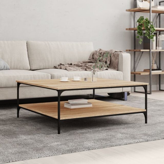 Berkfield Home Coffee Table Sonoma Oak 100x100x40 cm Engineered Wood in Brown - Size: 100 x 100 x 40 cm - image 1