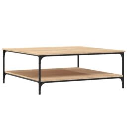 Berkfield Home Coffee Table Sonoma Oak 100x100x40 cm Engineered Wood in Brown - Size: 100 x 100 x 40 cm - thumbnail 2