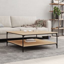 Berkfield Home Coffee Table Sonoma Oak 100x100x40 cm Engineered Wood in Brown - Size: 100 x 100 x 40 cm - thumbnail 1