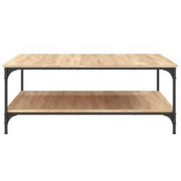 Berkfield Home Coffee Table Sonoma Oak 100x100x40 cm Engineered Wood in Brown - Size: 100 x 100 x 40 cm - thumbnail 5