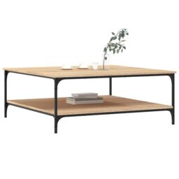 Berkfield Home Coffee Table Sonoma Oak 100x100x40 cm Engineered Wood in Brown - Size: 100 x 100 x 40 cm - thumbnail 3