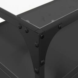 Berkfield Home TV Cabinet with Glass Top Black 98x35x51 cm Engineered Wood - Size: 98 x 35 x 51 cm - thumbnail 8